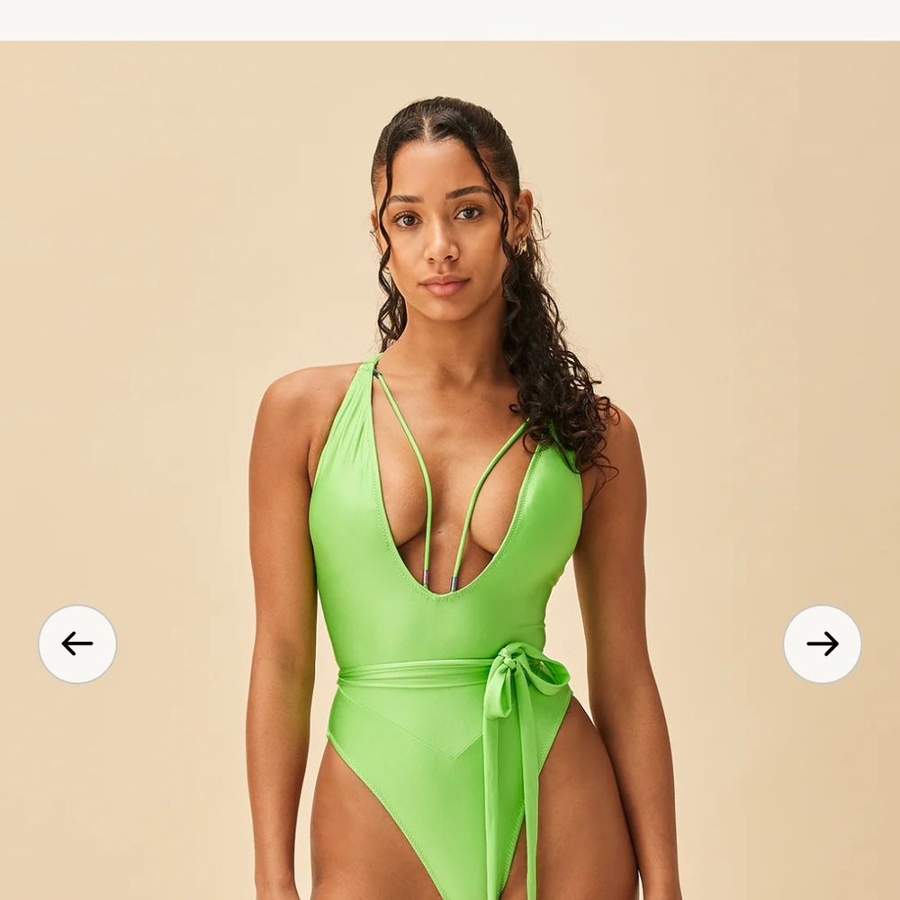 SHEFIT Green One Piece Swimsuit with Wrap Design